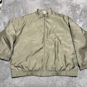 Nike Lab Solo Swoosh Satin Bomber Jacket Mens XXL Dn1266 Tan